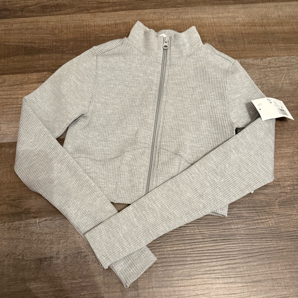 Forever 21 Light Gray Ribbed Jacket